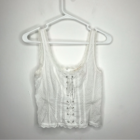 H&M Tops - H&M Broderie Corset Tank Top